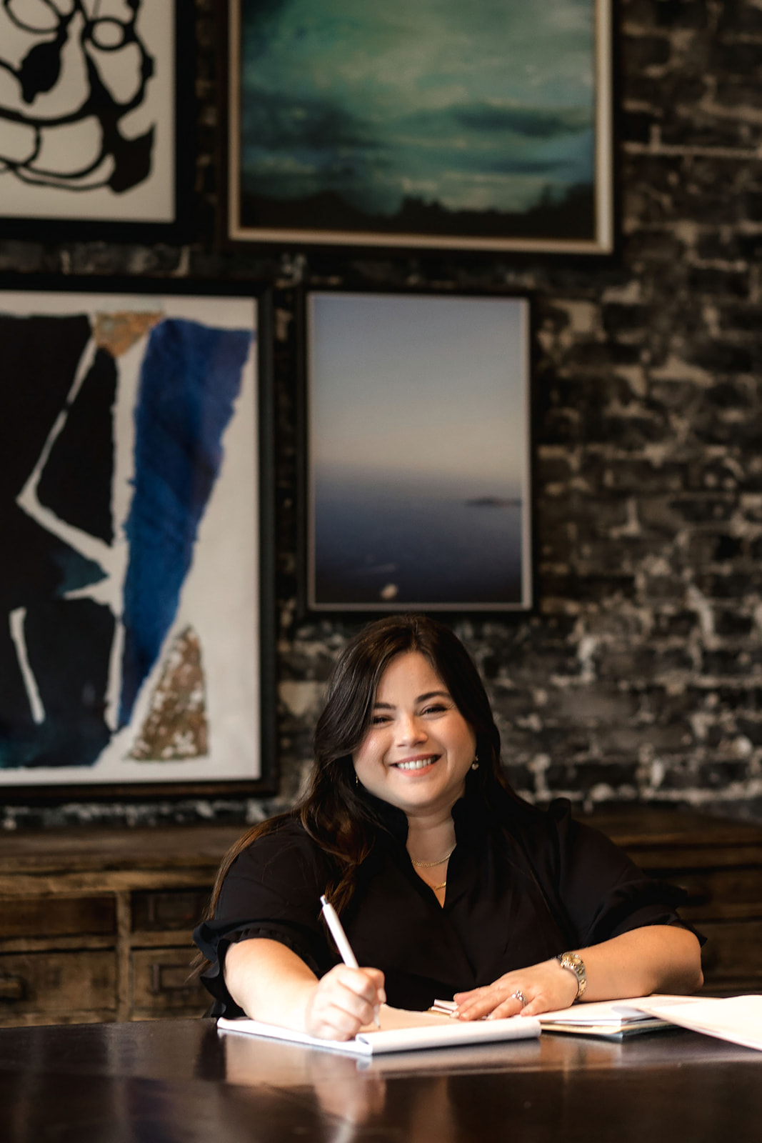 Attorney Alexis Campos working with clients